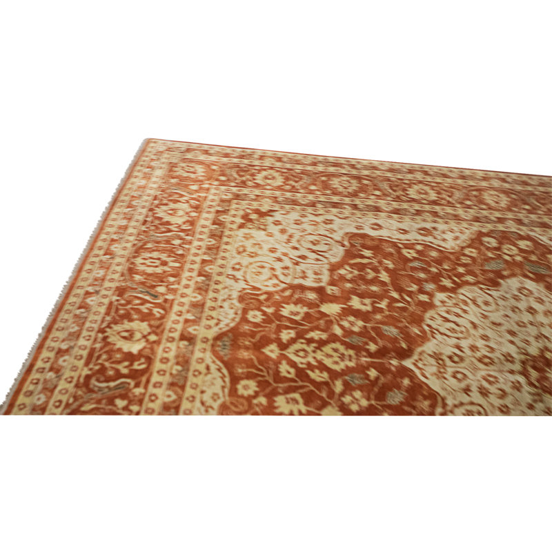High-Quality Hand-Knotted Rust Area Rug
