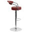 Tabouret de bar contemporain en vinyle réglable en hauteur avec accoudoirs et base en chrome-111236763-19920410-111236762