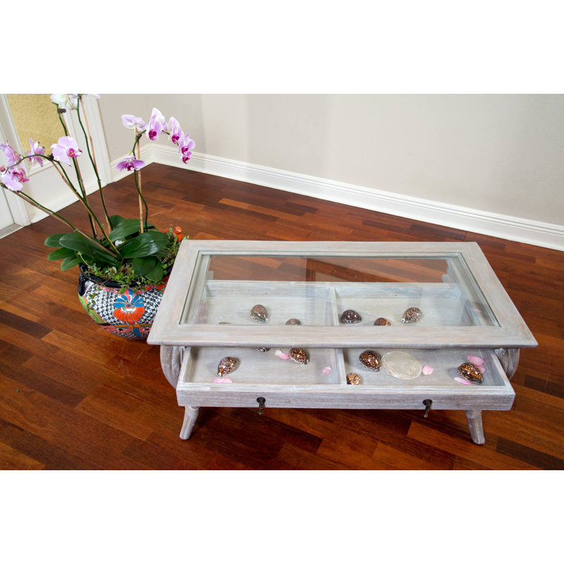 Table basse avec plateau en verre Presley
