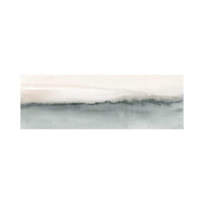 Aquarelle paysage xiv - corail doux et gris - panoramique - giclée sur toile tendue avec châssis