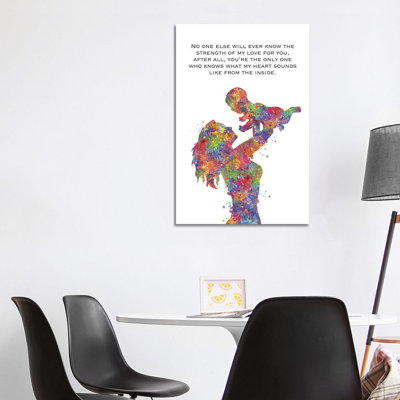 Mother Baby Quote by Genefy Art - Wrapped Canvas Print