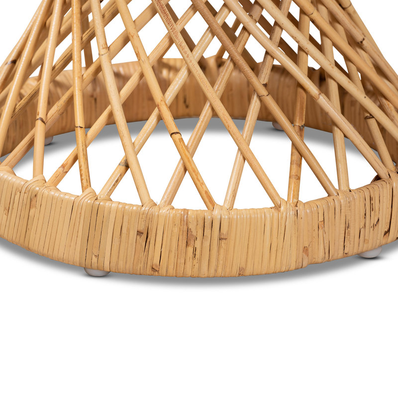 Rattan Knotts Pedestal End Table