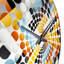 Horloge murale géométrique orange et bleue-101236617