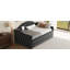 Lit de jour simple rembourré capitonné avec couchette, canapé-lit en velours avec ports USB et ports de charge de type C, aucun sommier nécessaire, noir-665284507
