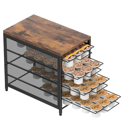 Support à dosettes pour comptoir, tiroir à dosettes à 4 niveaux pour porte-tiroir à dosettes Keurig, capsule de rangement pour 72 dosettes avec paniers coulissants pour station de café