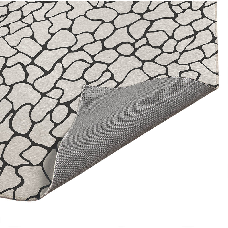 Tapis de cuisine antidérapant Patch Play, Rectangle 5 pi x 7 pi, Ivoire/gris anthracite