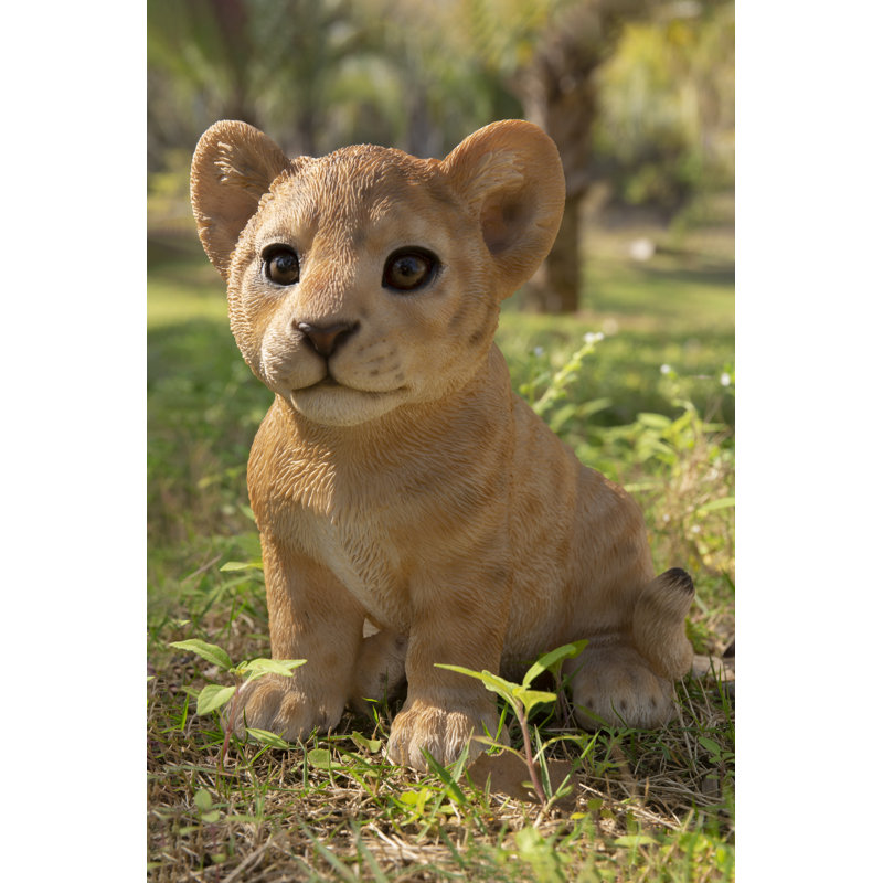 Sitting Lion Cub Statue