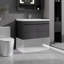 Meuble-lavabo 32 po avec lavabo en céramique et porte d'armoire à fermeture en douceur, fixation murale flottante, bonde escamotable, siphon inclus (sans robinet), K2 - incluant A +-77443012-77443015