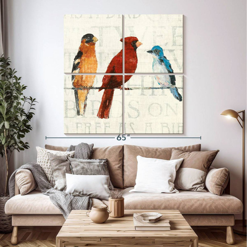 Brampt The Usual Suspects Bird Line I, 50" H x 50" W