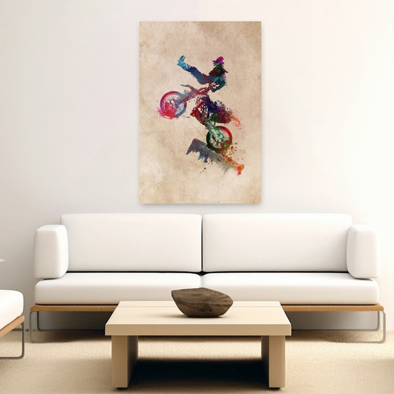 Motocross Splash Jump, art mural cheval contemporain, 60" H x 40" W