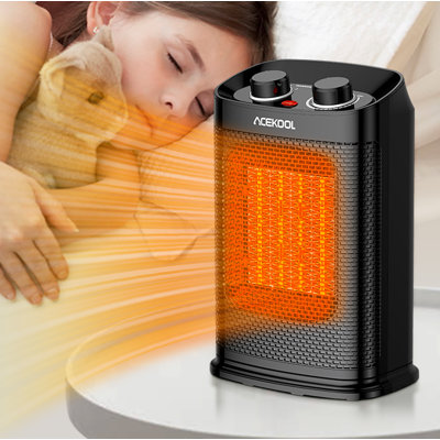 Portable Space Heater With Thermostat And Safety Features
