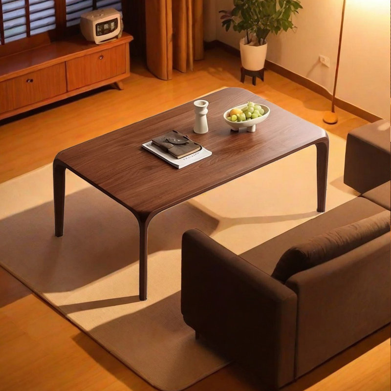 Black Walnut Rectangular Coffee Table, 17.71"H x 47.24"L x 27.55"W