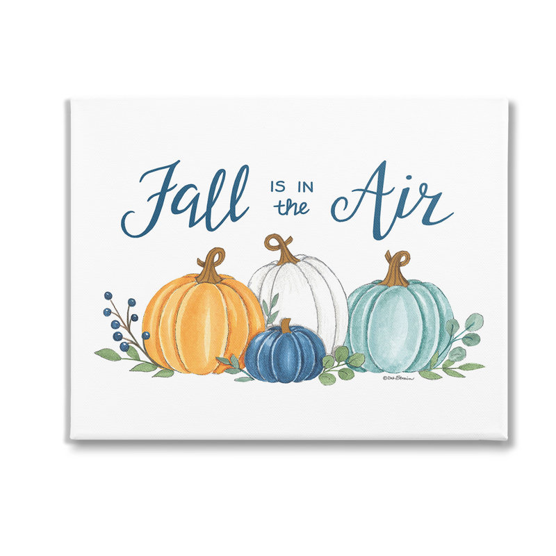 «Fall In The Air Pumpkins», art mural sur toile par Deb Strain, H 16 po x l 20 po x P 1,5 po