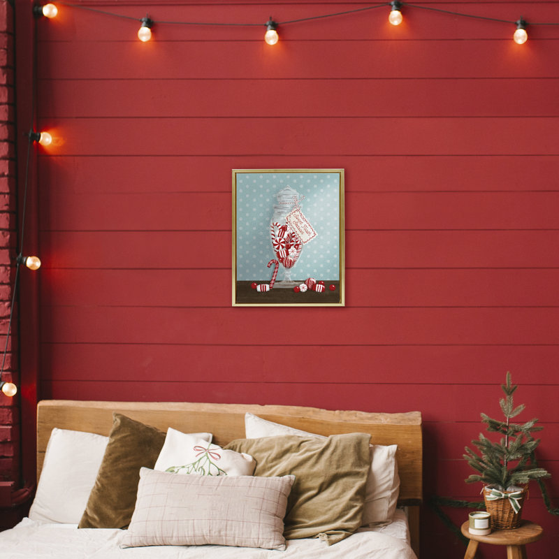 Cadre flottant Sweet Tooth Season, design par Jilly Jack Designs, H 21 po x l 17 po, Cadre flottant métallique doré