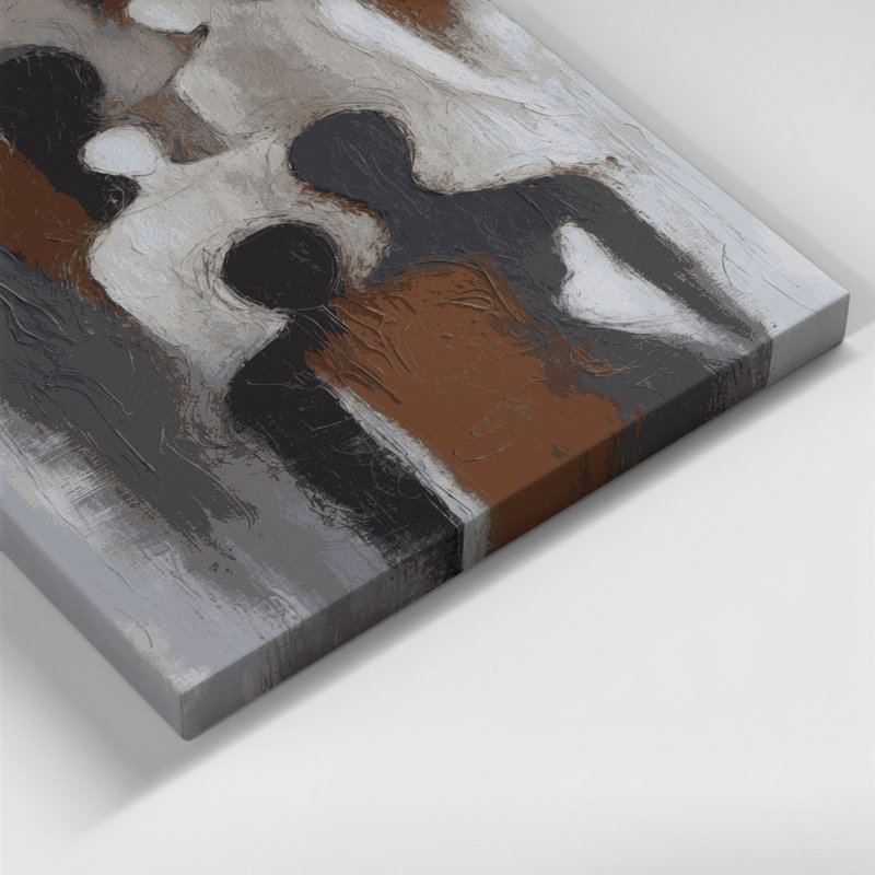 Abstrait art figuratif gris sur toile 90, H 20 po x l 16 po
