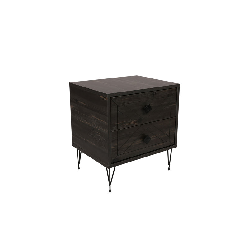 Chenoweth 50cm W Manufactured Wood Bedside Table, Dark Brown