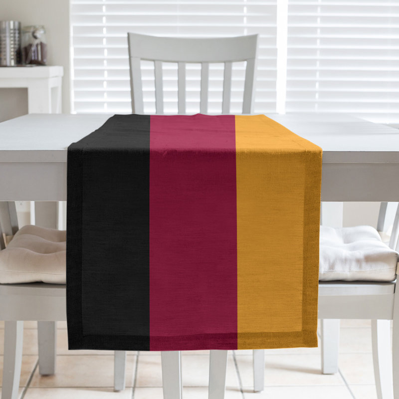 Miami Basketball Table Runner, 72" L x 16" W, Black/Red/Yellow, Cotton blend