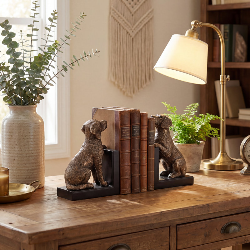 Serre-livres Beagle Dog (ensemble de 2), Bronze