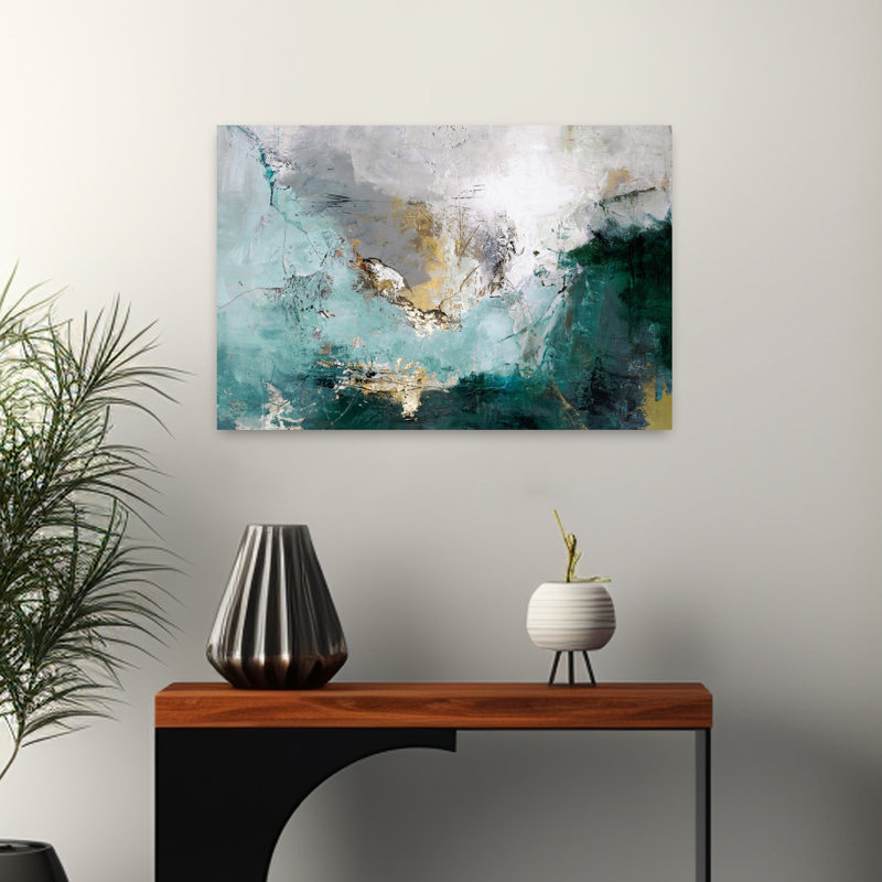 Art contemporain abstrait arctique, H 16 po x l 24 po