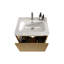 Meuble-lavabo de salle de bain mural de 24 po avec lavabo rayé en chêne naturel et en céramique blanche à rebords incurvés de conception moderne-977021332