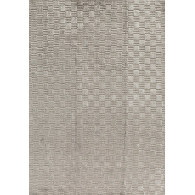 Wool Geometric Area Rug in Gray