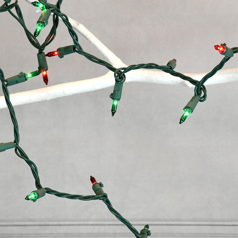 Electric Mini String Lights with 100 Bulbs, Red/Green