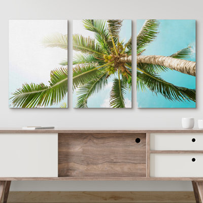 Beach Palm Trees Paradise - 3 Piece Wrapped Canvas Print
