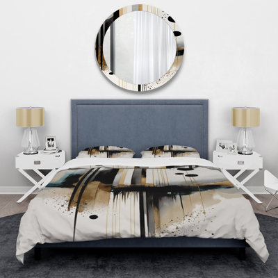 Ensemble de housse de couette abstraite transitionnel moderne Shapes I BeddingMicrofiber / Polyester