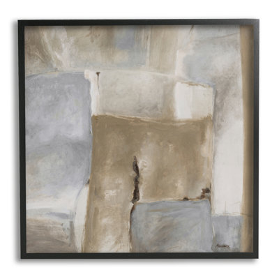 " Earthy Industrial Abstract Geometric Shapes Brown Tones " by Julianne Marcoux Painting Print