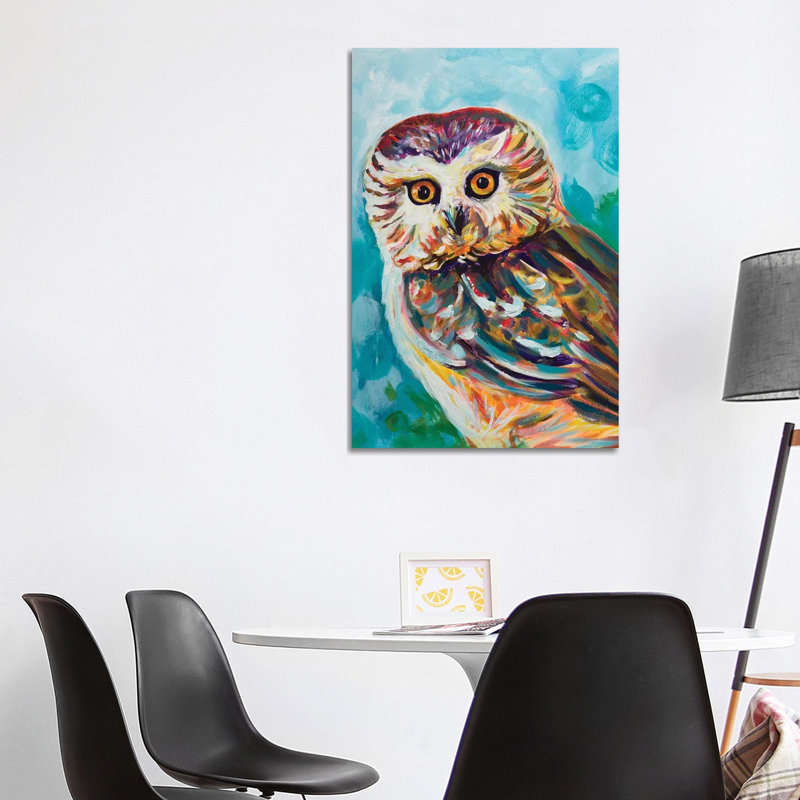 Colorful Owl by Andy Beauchamp - Wrapped Canvas Painting, 101.6 cm H x 66.04 cm W x 1.91 cm D