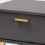 Table basse à 1 tiroir et 1 tablette grise avec détails dorés Vale, H 13,54 po x P 15,53 po x l 39,29 po Vale
