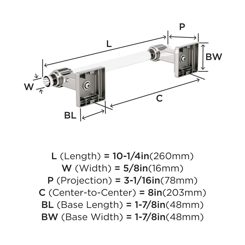 Porte-serviettes Glacio transparent / nickel poli, H 10,25 po x l 10,25 po x P 3,06 po
