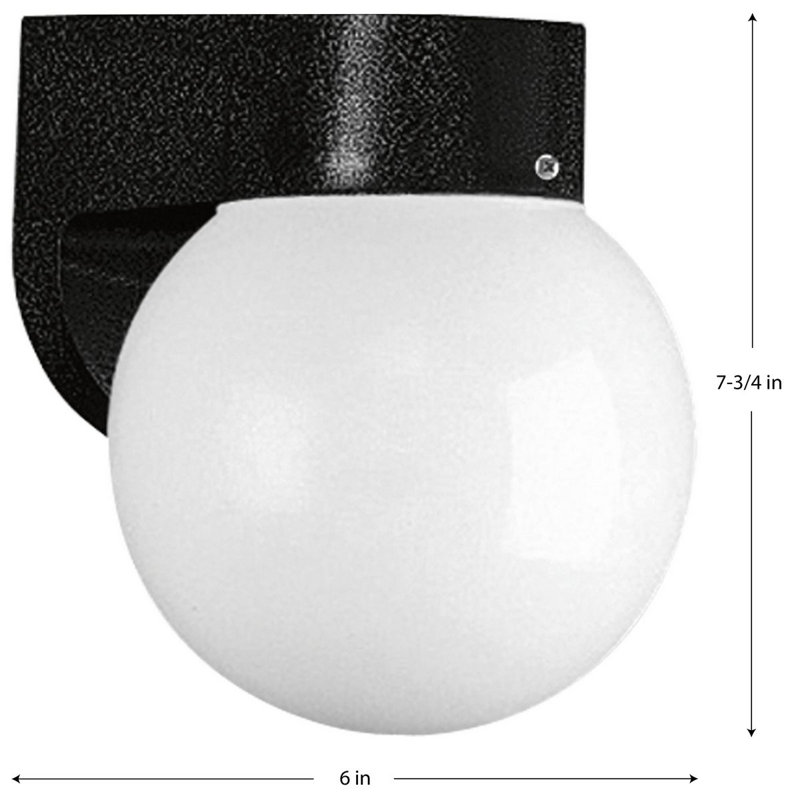 Applique murale d'extérieur en verre givré H 7,75 po Mahomet, Noir