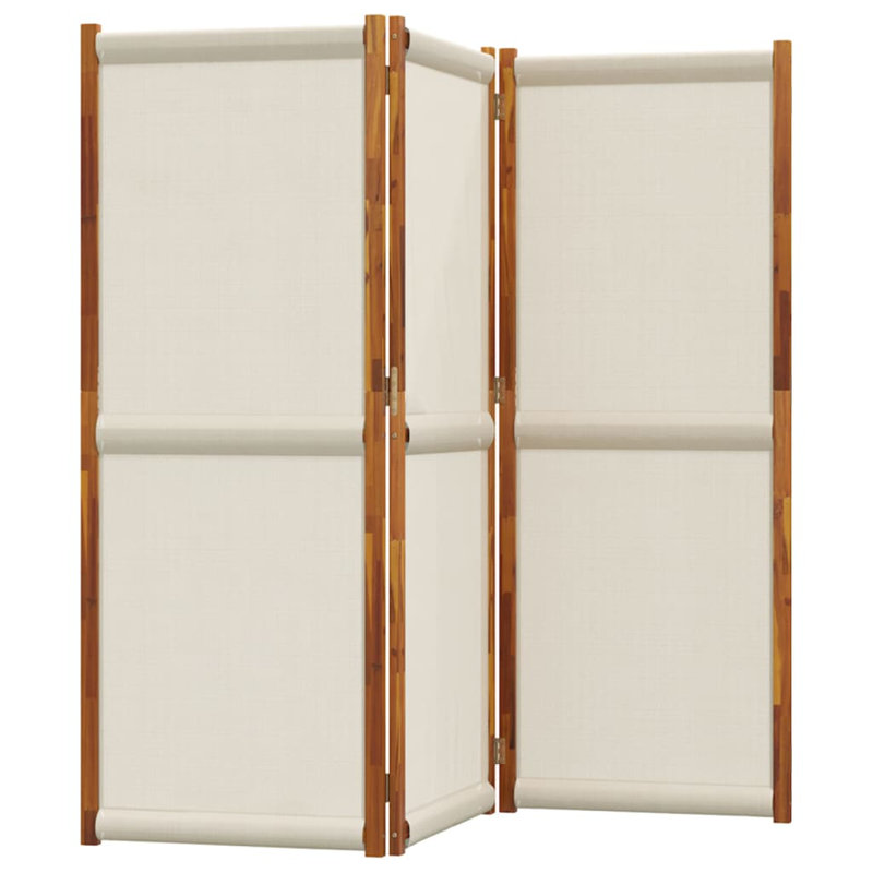 Metts 457.2cm H Solid Wood Folding Room Divider, Light Grey, 3, 180cm H x 210cm W