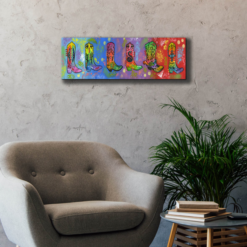 «Line Dance» par Dean Russo, art mural sur toile, H 12 po x l 36 po