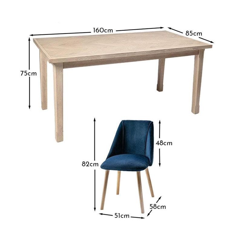 Culebra ELLA 6 - Person Dining Set, Blue/Oak