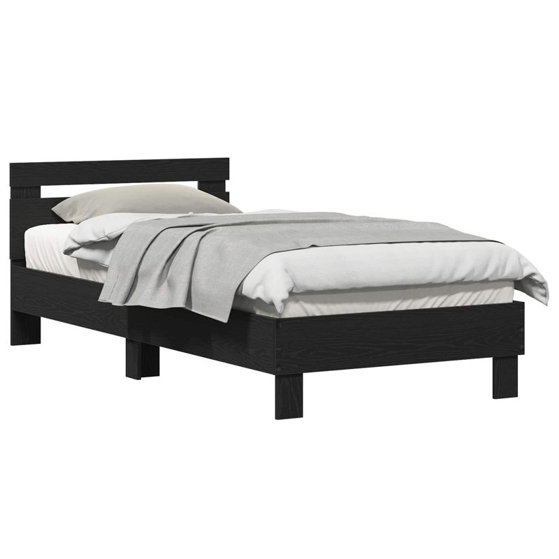 Bed Frame, Black Oak