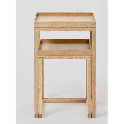 Bostic 2‑Piece Nest of Tables – Solid Wood Modern Side Tables for Living Rooms