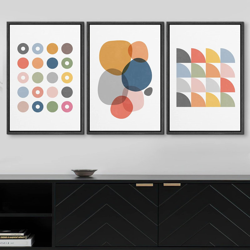 Mid-Century Shape, H 36 po x l 72 po, Cadre flottant noir