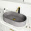 Sagrada Gothic 24" L x 14" W x 5" H Grey Handmade Oval Vessel Bathroom Sink
