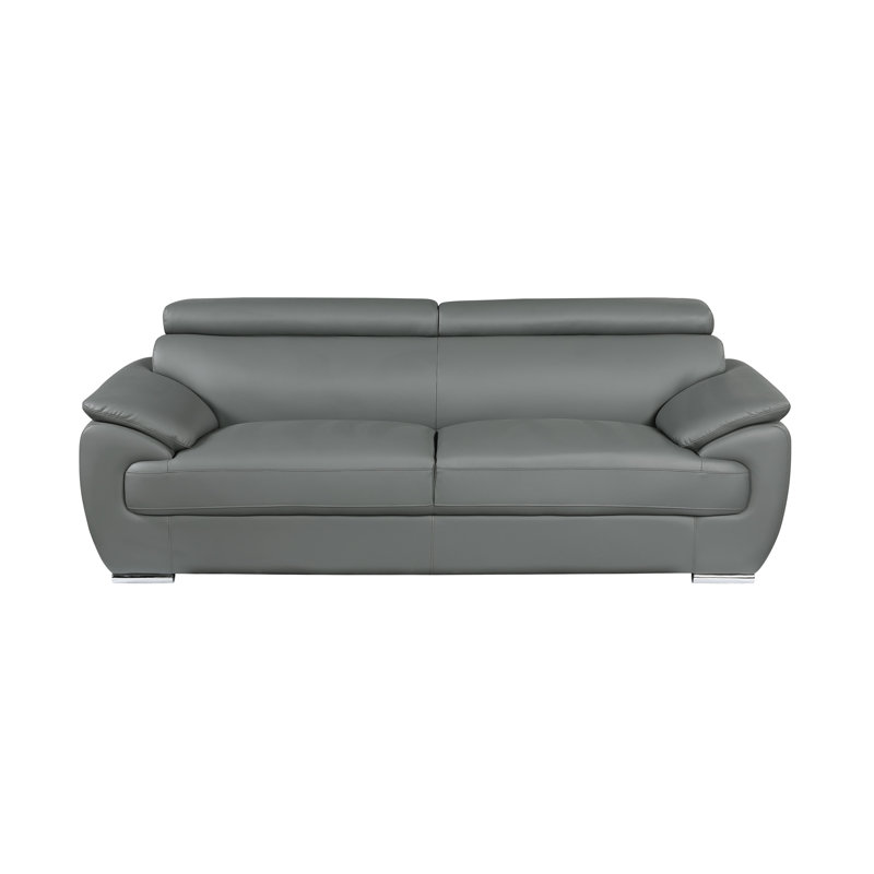 Canapé en cuir véritable, Gris