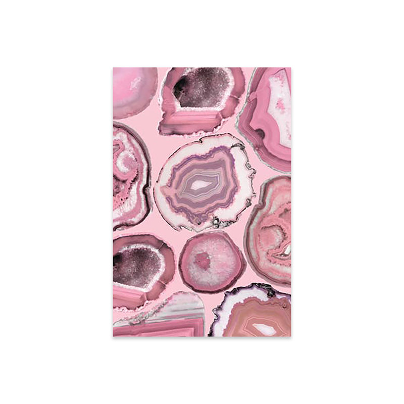Agates roses, impression sur verre acrylique, H 24 po x l 16 po x P 0,25 po