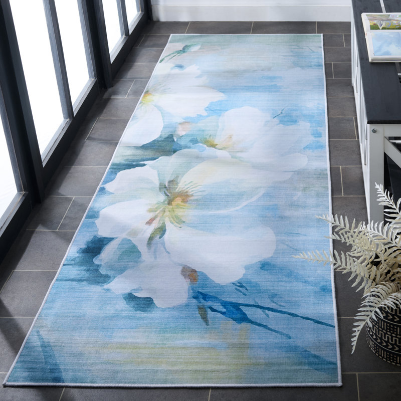 Miralem 851 Performance Machine Washable Floral Rug, Runner 2'6" x 8'