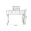 Bureau rectangulaire en bois massif brun noisette avec 2 tiroirs-1037018012