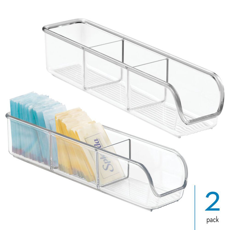 Ensemble de 2 sachets de sucre et porte-sachet de thé iDesign - transparent