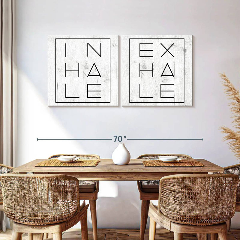 Reproduction d'art sur toile Zen Inhale Exhale, H 30 po x l 61 po x P 1,25 po