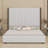 Tall Headboard Upholstered Bed With Vertical Striped And Wingback Design