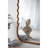 31.4X1.4X74" Oversized Wooden Floor Mirror With Unique Brown Frame