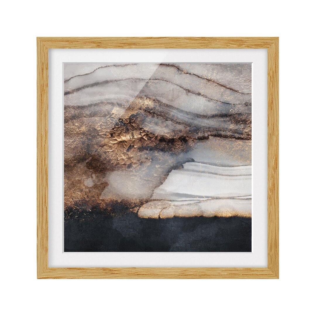 Gerahmtes Poster Golden Marble