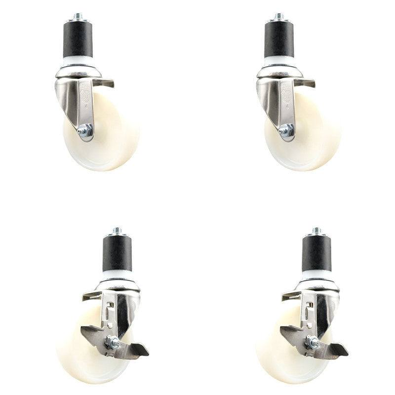 4 Piece Nylon Wheel Swivel Caster Set